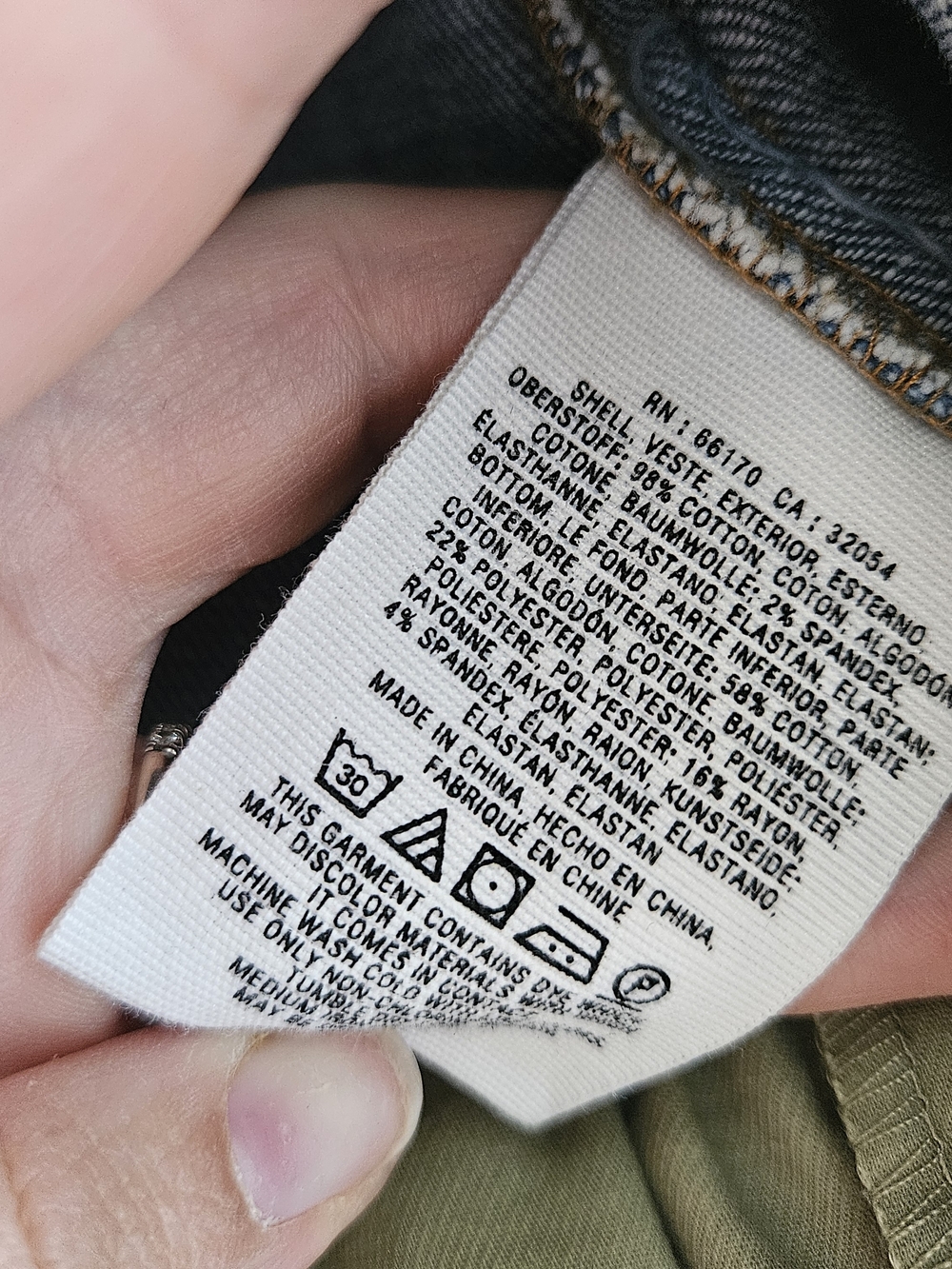 Anthro Pilcro and the Letterpress Blue Denim Peplum Jacket Olive Layer - Small - Picture 7 of 7